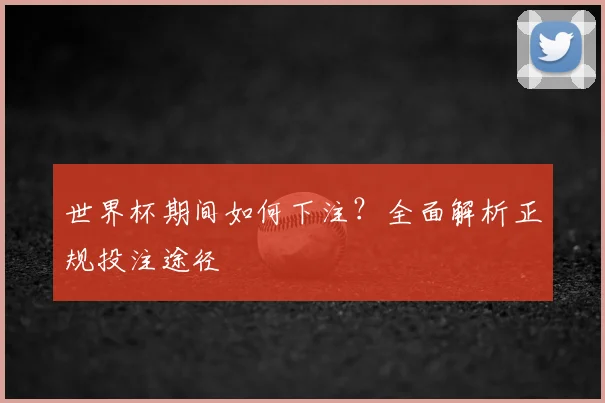 世界杯期间如何下注?全面解析正规投注途径